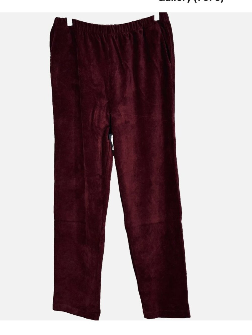 Lands End Pull On Corduroy Pants Burgundy Soft Stretchy EUC Women Size Med 10-12